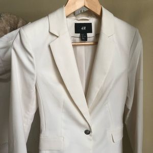 H&M white blazer